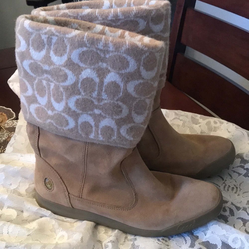 Coach suede tan boots